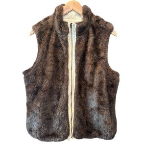 Reversible Faux Fur and Quilted Vest